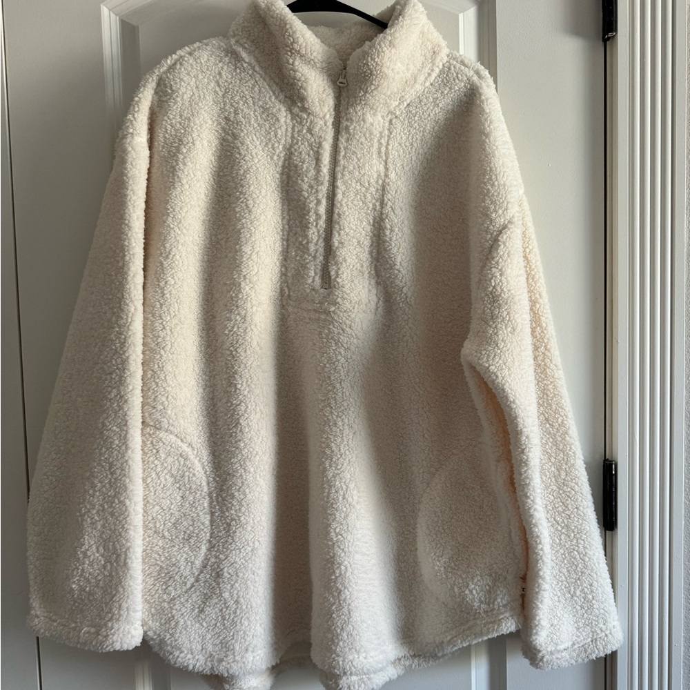 Koolaburra by Ugg 1/2 Zip Brushed Back Sherpa Pullover Sweater Women's XL